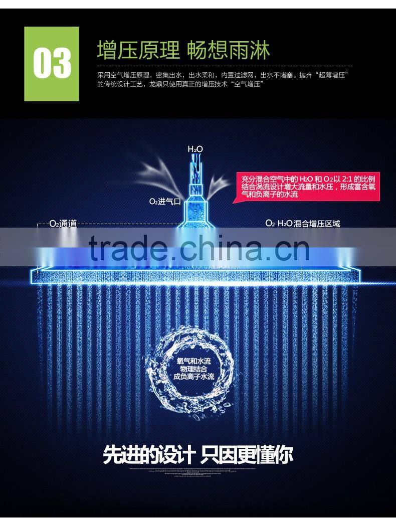 Wall mounted bathroom bath rain thermostatic LED shower set