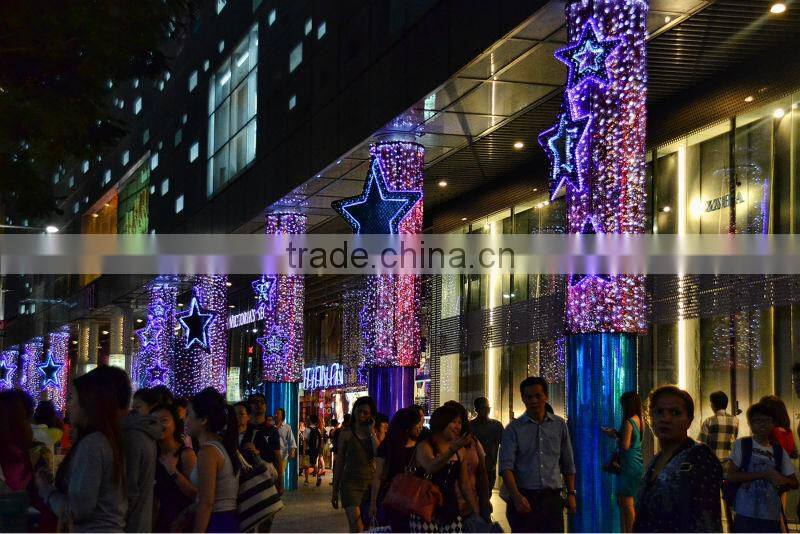 Mall or hotal wall pole led lights star style christmas decoration