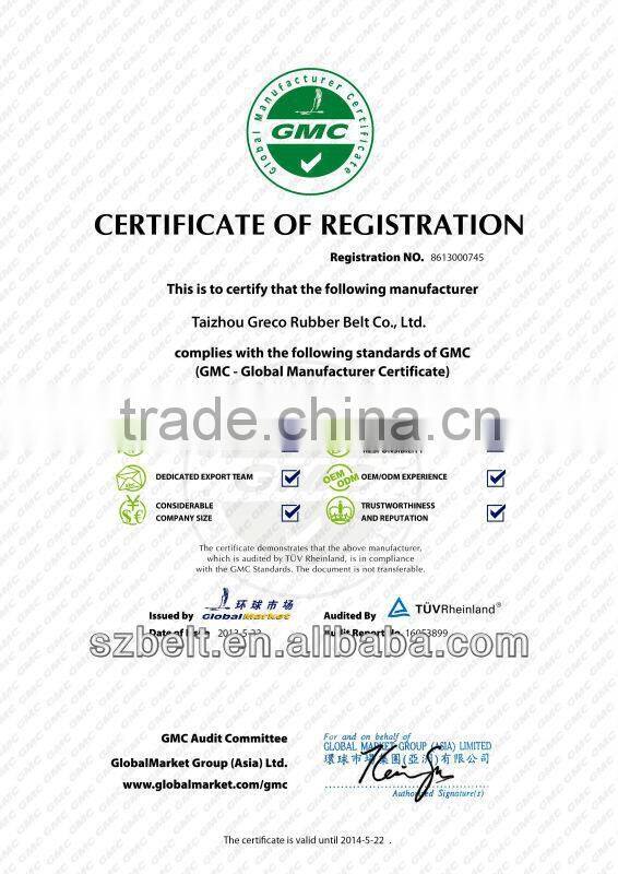 good quality rubber poly v belt