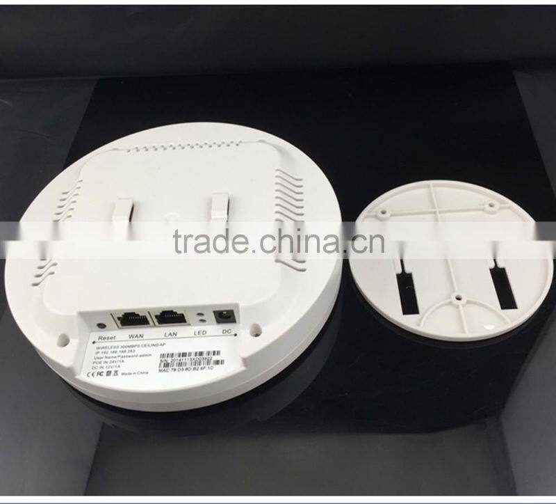2015 high power wireless access point 600Mbps POE hotel ceiling AP with AC controller for office and home