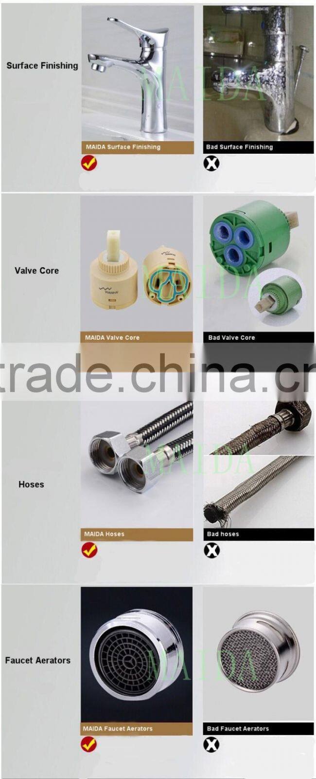 Long spout water faucets