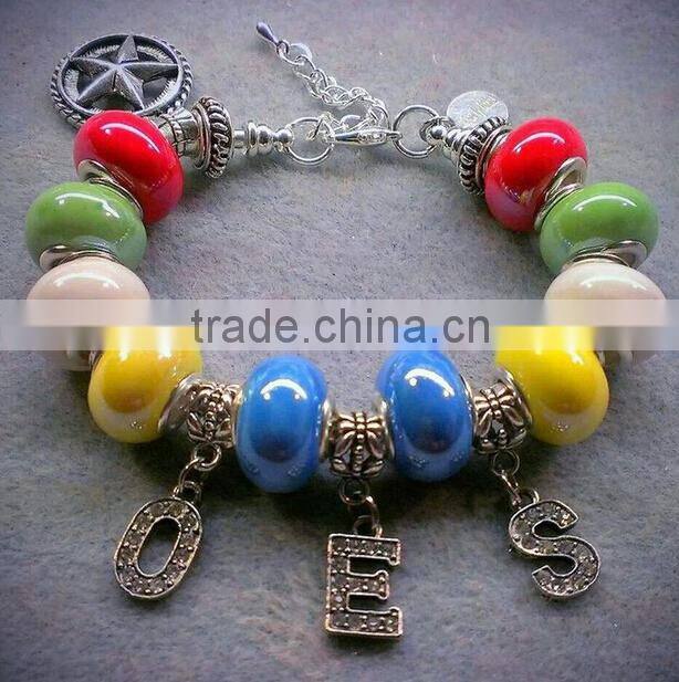 Custom Order of Eastern Star Sweet crystal charms bangle bracelet Jewelry