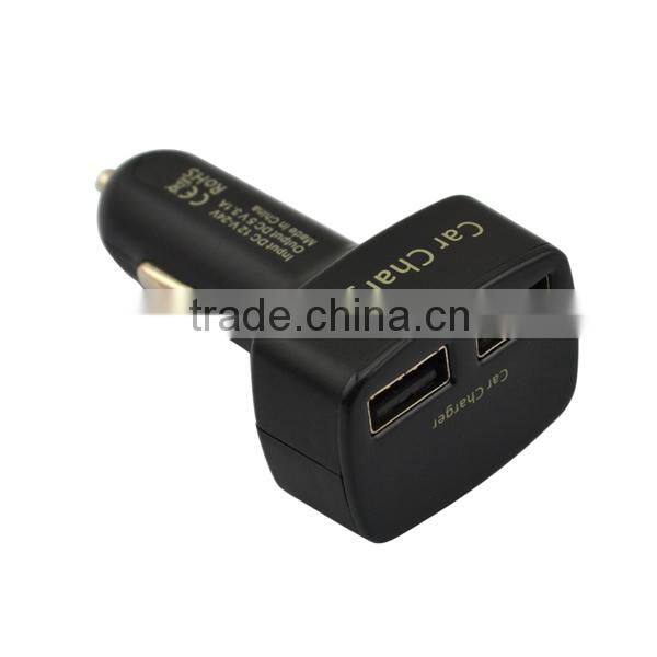 With LED to display voltage, temperature 2 port car charger 2.1a