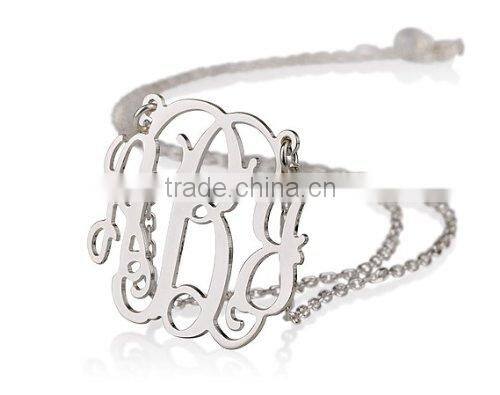 2016 Fashionable 925 Sterling Silver Necklace Gold Plated Personalized Initial Name alphabet necklaces