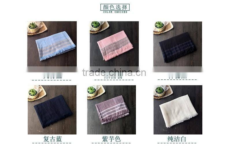 90CMX210CM Large Long Size Cotton Linen Plain Pashmina Shawl