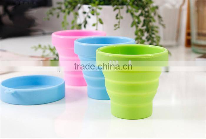 100% Food grade silicone travel mug with silicone sleeve lid,silicone baby travel cu