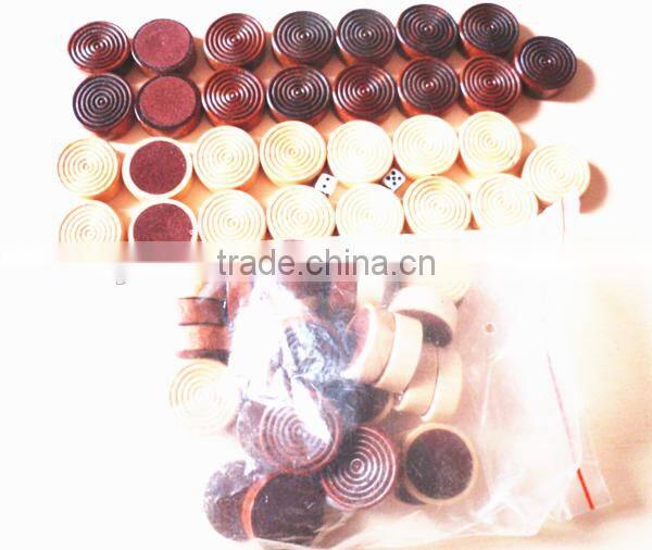 top grade woodeb chess and backgammon pieces