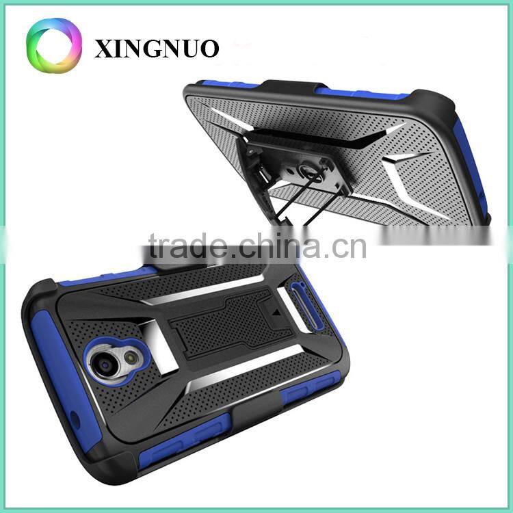 Rugged Armor Holster Case Cover Case for Moto X3 With Kickstand and Locking Belt Swivel Clip