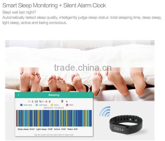 2015 Vidonn X6 caller ID & SMS 3d accelerometer smart wristband calories watch