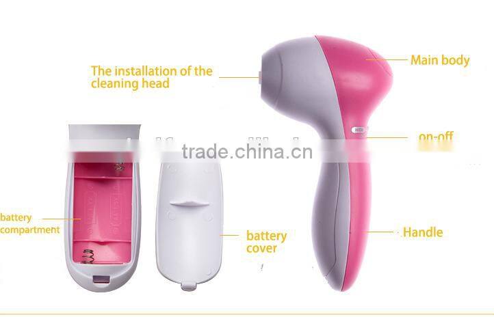Skin Care Beauty Facial Brush Massager Scrubber 5 in 1 Electric Face Clean Brush