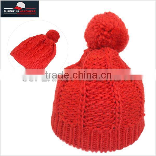 folded preferential knitted dobby winter crochet hats and caps