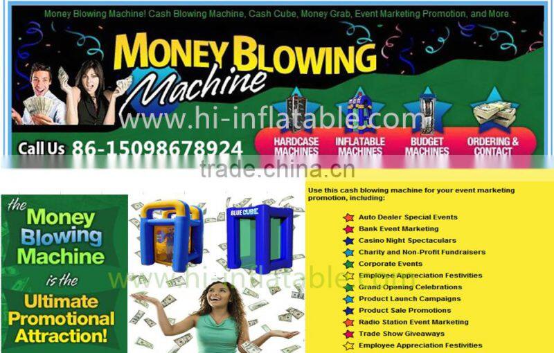 Customized promotional inflatable cash booth rental blowing counter machine for advertisment