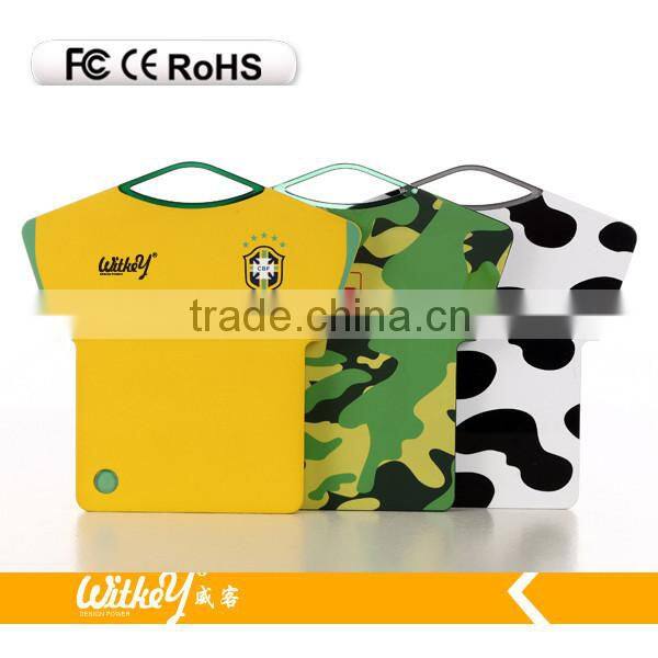 2016 new products football Tshirt shape power bank