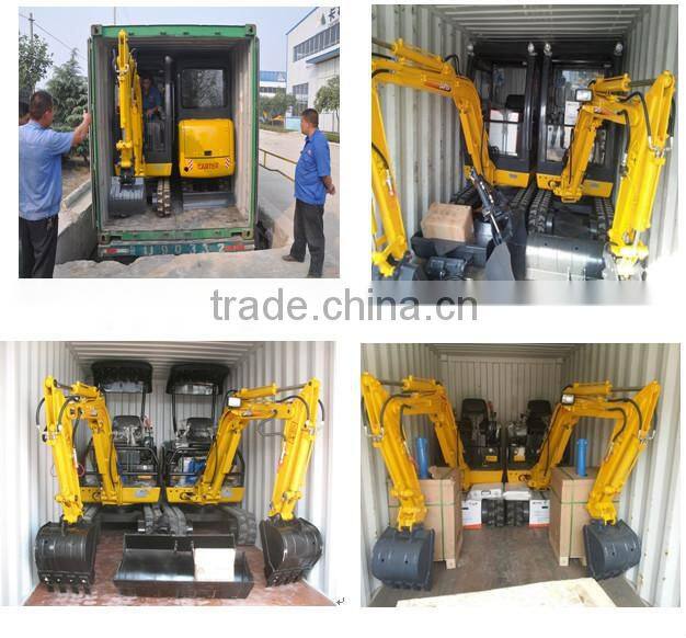 1.7ton zero swing mini excavator Tier III engine Rubber track bucket 400mm width Canopy or cabin