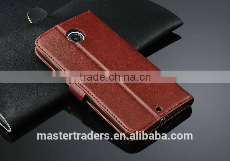 Original Fashion 64 Grain Stand Holder Wallet Flip PU Leather Case For Motorola Google 6 MT-3101