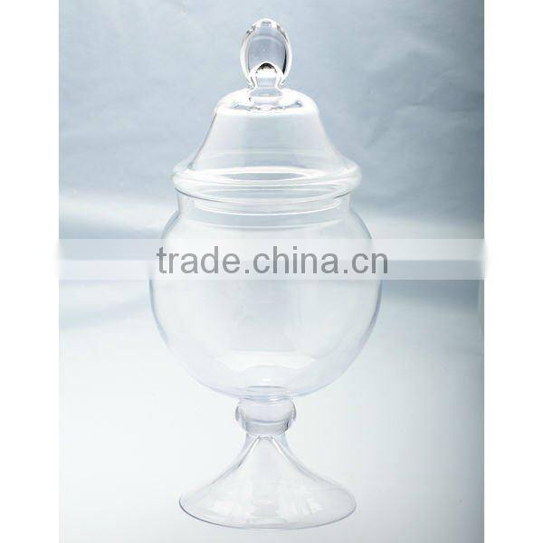 Small Clear Apothecary Glass Jar with Lid