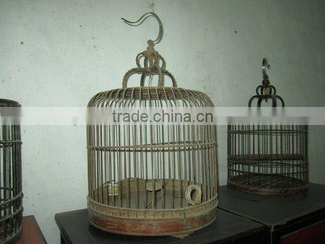 Chinese antique bamboo hanging birdcage