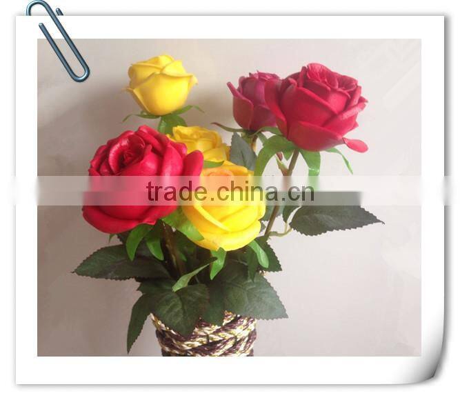 69cm single stem PU real touch artificial flower rose