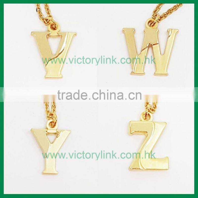 Initial Pendant Gold Chain Necklace