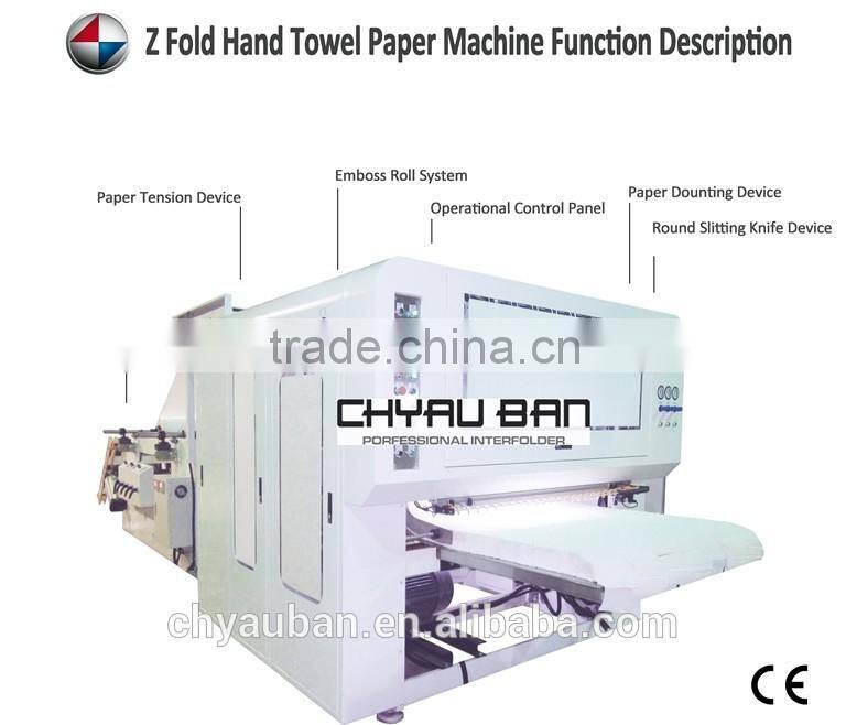 High Speed Z Folding Embossing Hand Paper Towel Machinery