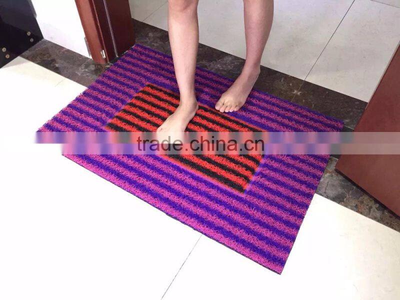 ribbed pvc coil carpet double color beautiful mat
