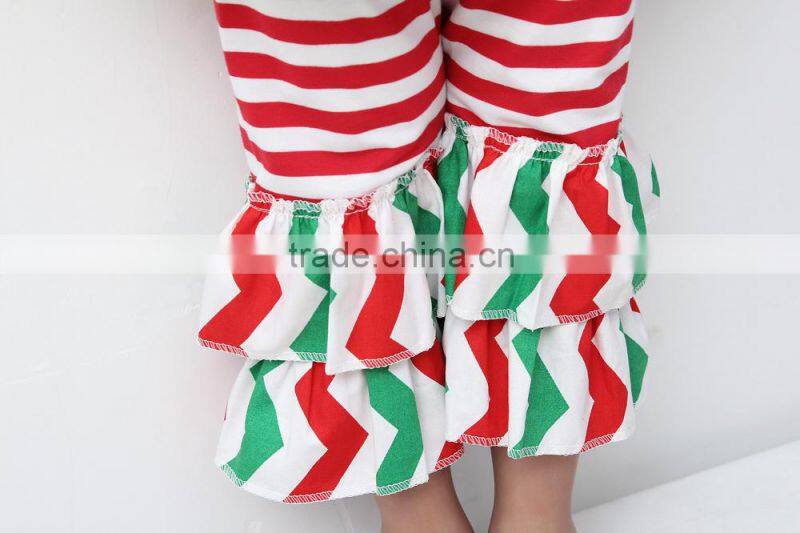Lovely Girl Boutique Stripe Long Sleeve Baby Ruffle Top and Pant Outfits Wholesale Children Clothing Set 2016