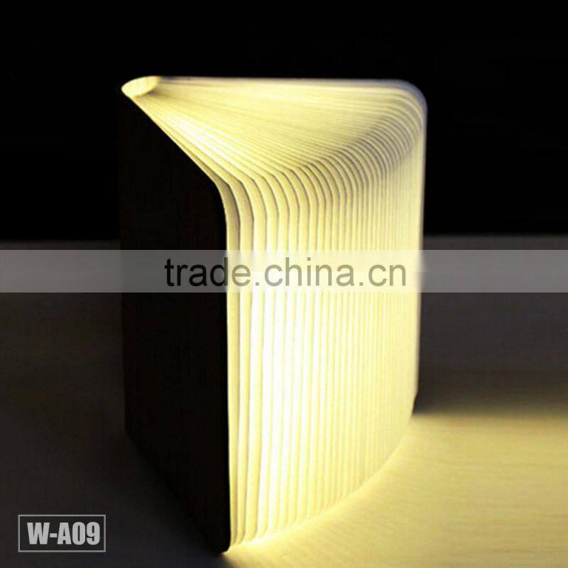 Imported Classic Woodern LED Rechargeable Folding Book Shape Lamp with Mobile Power, W-A09