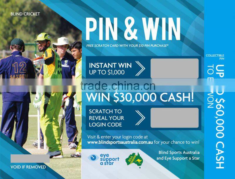 sports lottery scratch card printing