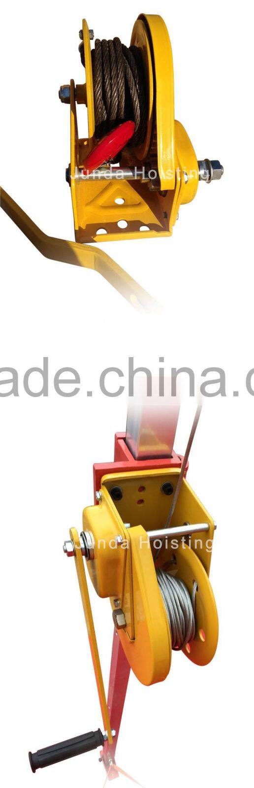 Portable hand winch with brake , pulling capacity 1200lbs , 1800lbs , 2600lbs