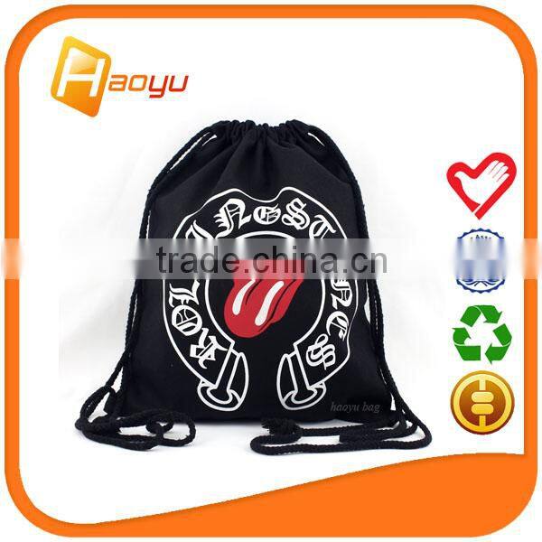 China wholesale custom canvas bag for drawstring bag