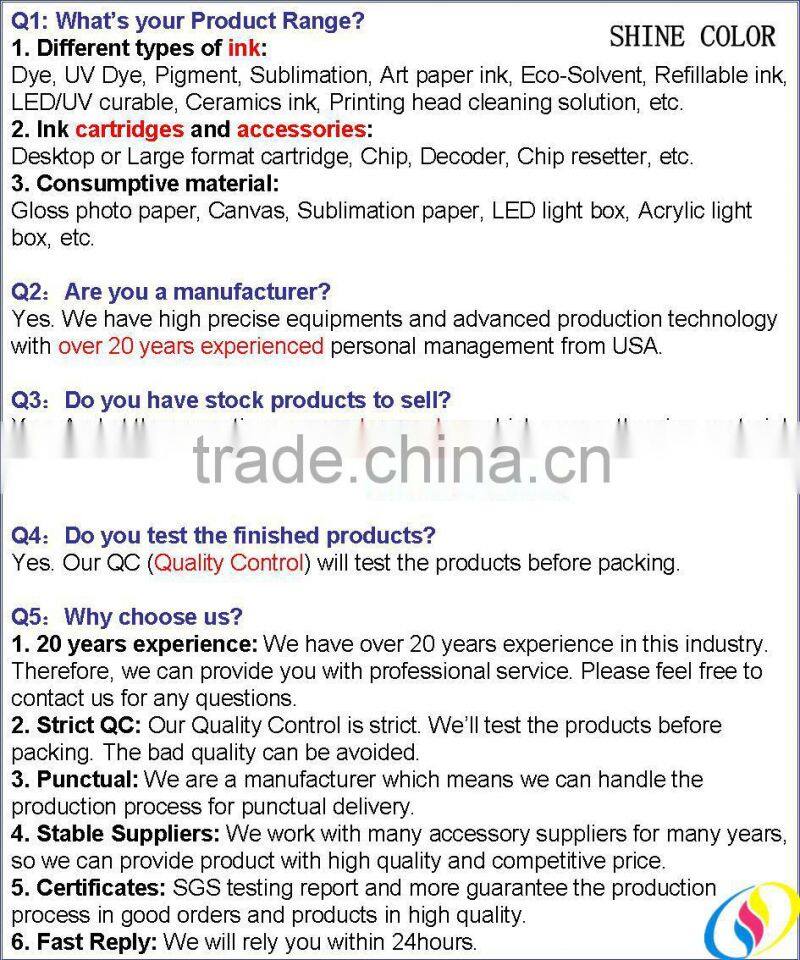 Dye Sublimation Ink for Epson/Mimaki/Roland Printers Vivid Color