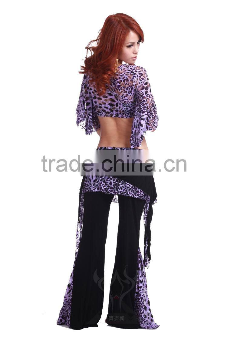 Hot Sexy Belly Dance Tops with Leopard Print for Performance