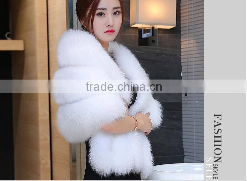 2016 Elegant beautiful cheap women real fox fur wedding shawl