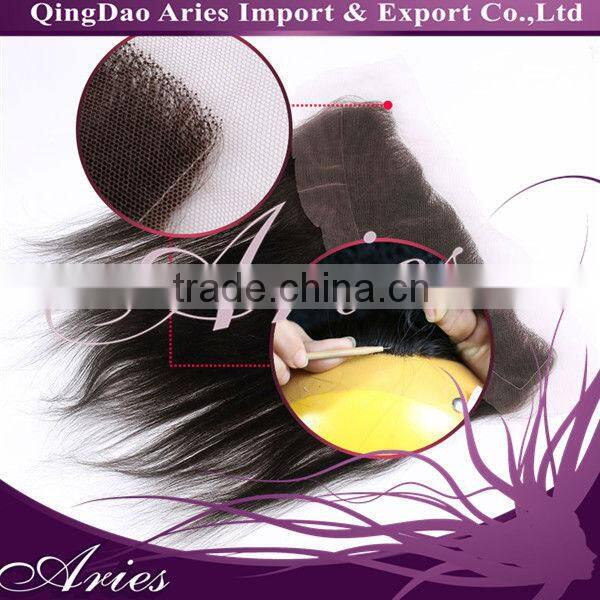 Lace Frontal Closure 13"*4" Hand Made Soft Malaysia Virgin Human Hair Lace Frontal BW Body Wave #1B (14", #1B)