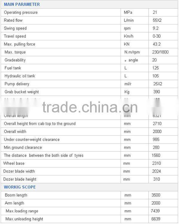 China excavator with rotating grapple 7800kg DLS880-9A