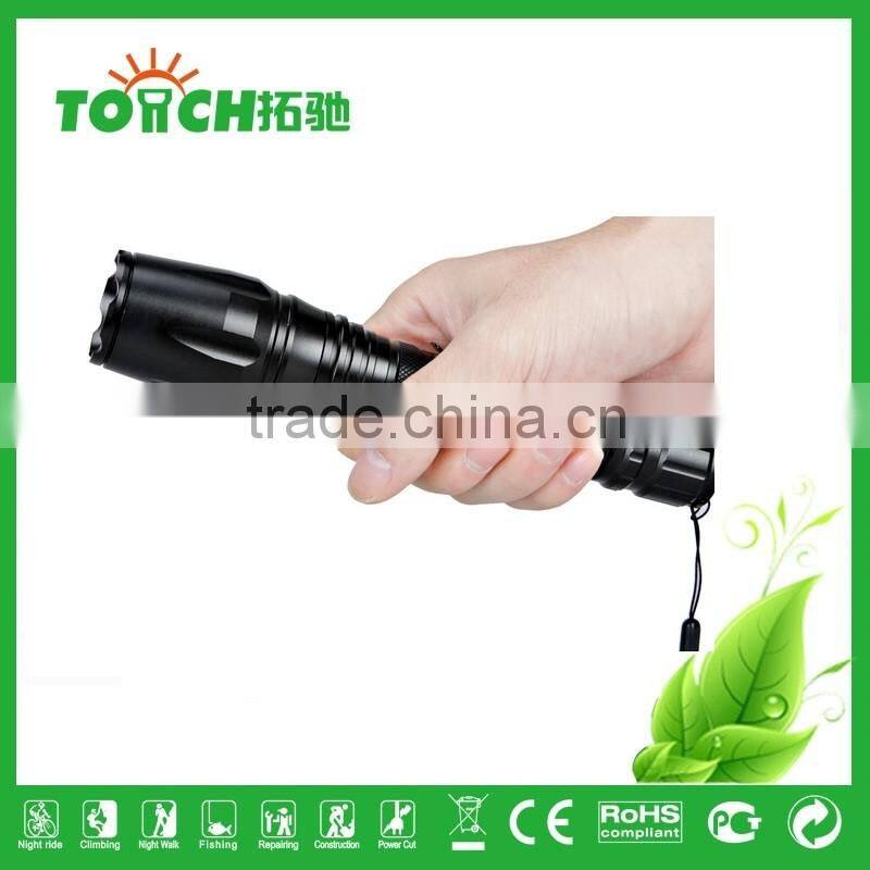 bike flashlight professional zoomable emergency flashlight high power super waterproof led lamp by 2*18650 battery With SOS lamp