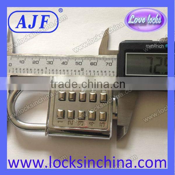 AJF High quality and security Chrome Plated Outdoor Push Button box lock