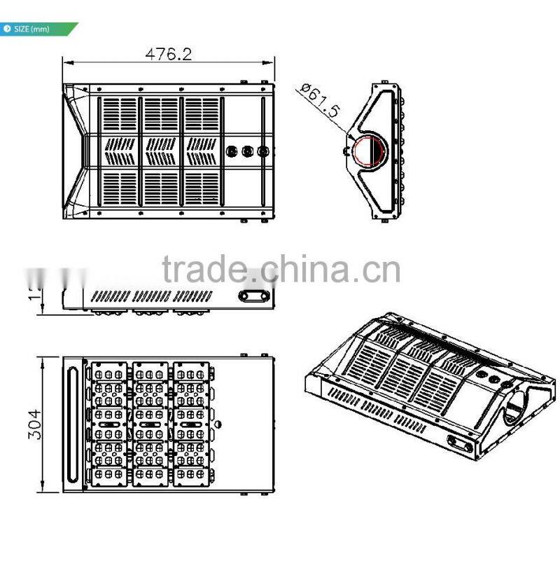 CE Rohs Approved 100-140lm/W, Lens Kit for Different Beam Angle, Meanwell Driver, 120W Street Light LED Price