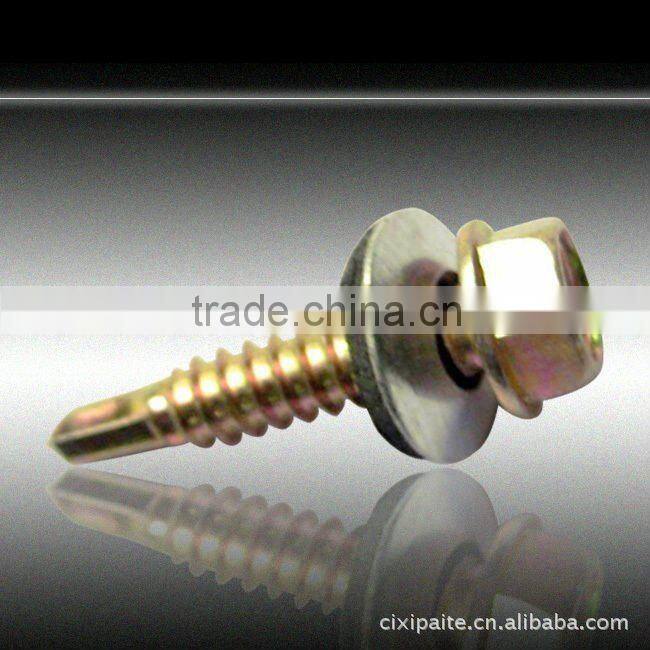 Painted hex head roofing screw