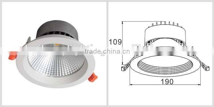 3 years high bright IP20 20w recessed led downlight