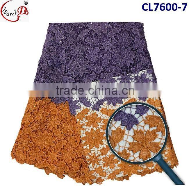 CL7600 Popular design good qualiy cord lace fabric, guirupre lace fabric for sale