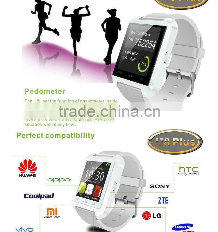 New model updated U8 smart watch for android and IOS system phones, smart watch 2015 hot selling product, new bluetooth watch