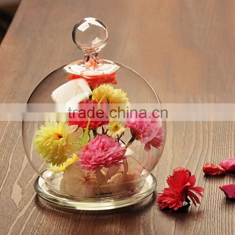 Hot!!! blown glass display dome&make decorative glass dome for cake