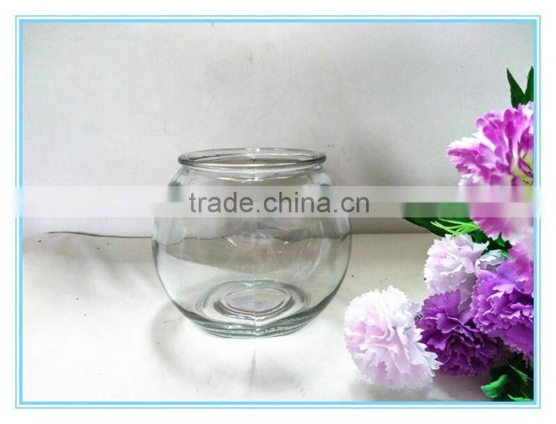 2016 Hot sale machine made clear glass bowl/fish bowl for wholesale