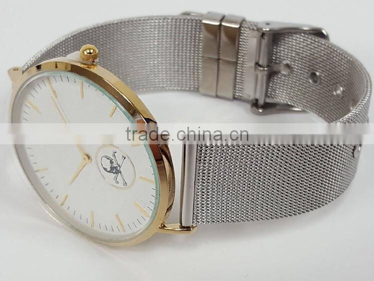 brick style face shiny thin style 304 stainless steel case and band classy watch