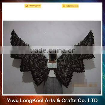 Hot sale halloween large fairy feather wings black angel wings