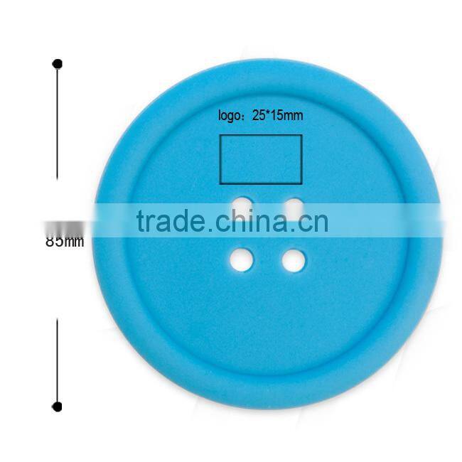 Novelty button shape silicone drink coasters