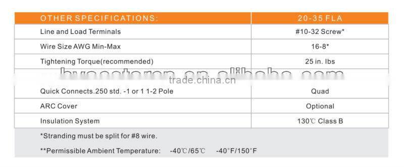 UL certificate 30 Amps contactor with 1 pole