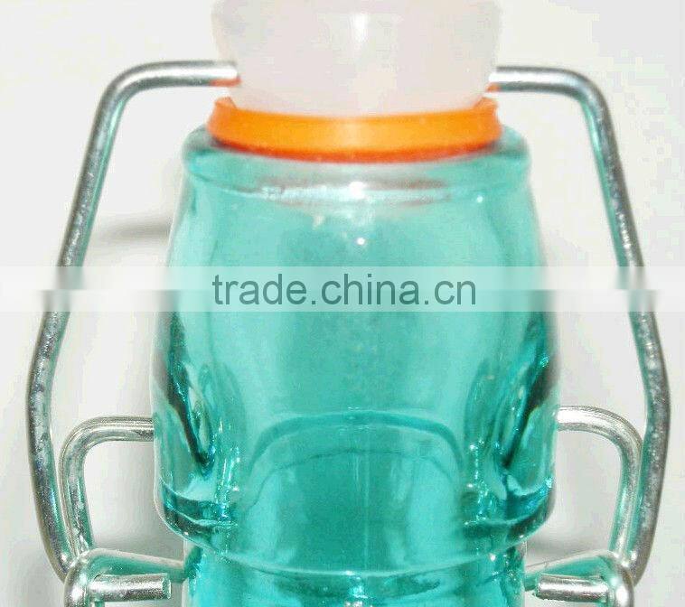 1 liter round colored clip lid wholesale glass juice bottles