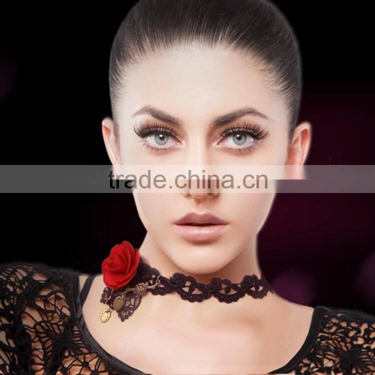 cross pendant leather choker collar necklace for women